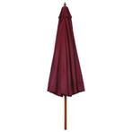 Parasol met houten paal 330 cm bordeauxrood, Ophalen of Verzenden, Nieuw, Stokparasol