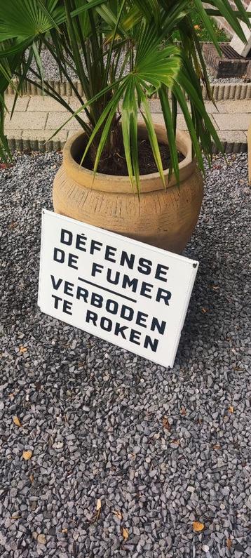 Emaille bord  verboden te roken   Defense de fumer beschikbaar voor biedingen