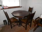 Eetkamertafel met 4 stoelen, Gebruikt, 100 tot 150 cm, Ophalen of Verzenden, Overige vormen