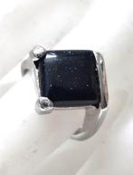 Prachtige zilveren ring met blauwsteen (5975-1097), Sieraden, Tassen en Uiterlijk, Ringen, Ophalen, Blauw, Dame, Zilver