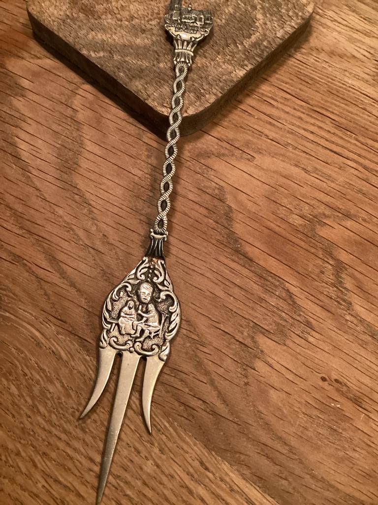 Verzilverde cake vork, Antiek en Kunst, Ophalen of Verzenden