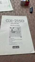 Akai gx 215 gebruiksaanwijzing, Audio, Tv en Foto, Bandrecorders, Ophalen of Verzenden, Onderdeel