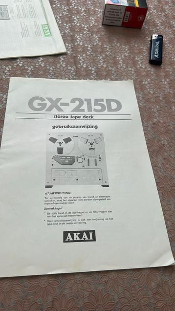 Akai gx 215 gebruiksaanwijzing beschikbaar voor biedingen
