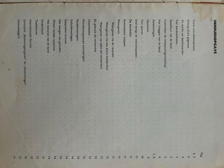 Philips Bandrecorder Boekje/Handleiding - Gratis!, Audio, Tv en Foto, Bandrecorders, Bandrecorder, Verzenden