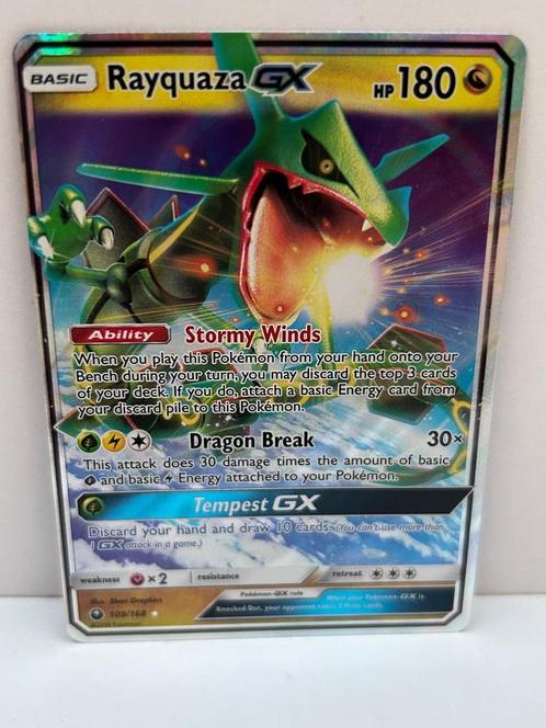 Rayquaza GX (CES 109), Hobby en Vrije tijd, Verzamelkaartspellen | Pokémon, Nieuw, Losse kaart, Foil, Ophalen of Verzenden
