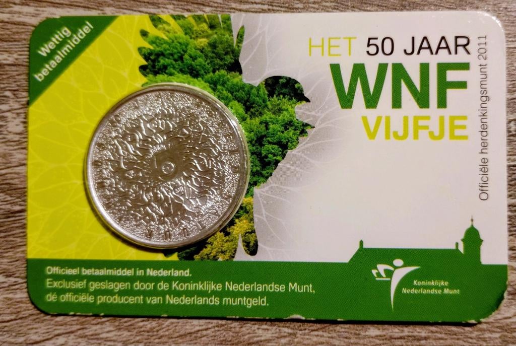 Kunst uitgave en WNF vijfjes - Nieuw!, Postzegels en Munten, Munten | Nederland, Ophalen of Verzenden, Koningin Beatrix, 5 gulden