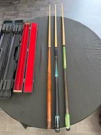 Biljartkeu 3x met koffers, Sport en Fitness, Biljarten en Poolen, Ophalen, Gebruikt, Keu of Ballen