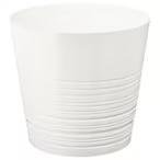 Bloempot aardewerk wit van IKEA, Rond, Ophalen of Verzenden, Zo goed als nieuw, Minder dan 25 cm