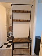 Kapstok + schoenenrek met zwarte en houten details, Huis en Inrichting, Zo goed als nieuw, Metaal, 150 tot 200 cm, Ophalen