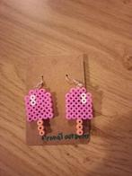 Roze ijsjes oorbellen van strijkkralen, Ophalen of Verzenden, Nieuw, Roze, Oorbellen