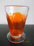 Vaas orenje met blank glas, afgeslepen pontilmerk, Ophalen, Overige kleuren, Minder dan 50 cm, Glas
