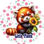 LF3983 ouwel rode panda 20x4,7cm eetbare cupcake rondjes top, Ophalen of Verzenden, Nieuw, Cupcakes, Versiering
