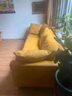 Bank geel leer 262 lang 85 breed, Huis en Inrichting, Ophalen, Leer
