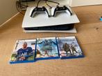 Playstation 5 disc + 2 controllers + 3 games, Ophalen, Zo goed als nieuw, Playstation 5