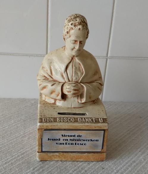 Antieke spaarpot, collectebus, missiebusje, Don Bosco, Verzamelen, Religie, Gebruikt, Verzenden