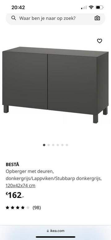 Besta opberger van Ikea antraciet - afbeelding 3