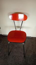 Retro Formica Keukenstoel  -  Oranje, Huis en Inrichting, Ophalen, Kunststof, Gebruikt, Overige kleuren