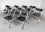 12x Tecno P08 design klapstoelen NIEUWSTAAT, Huis en Inrichting, Stoelen, Zwart, Design, Ophalen of Verzenden, Zo goed als nieuw