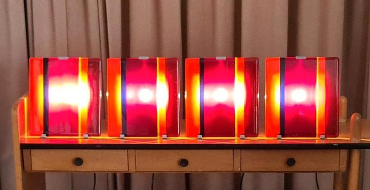 Clarisse Dutraive 4 glaskunst lampen., Antiek en Kunst, Kunst | Designobjecten, Ophalen