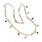 Bescherming Figaro Ketting Dames Turkse Ogen - Gold Plated, Overige materialen, Verstelbaar, Birgitta-Gracht 33, 6465 EL Kerkrade, Nederland