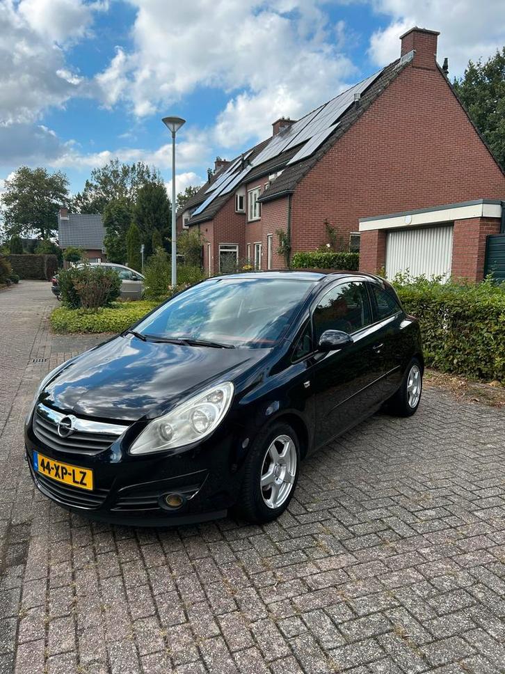 Opel Corsa 1.4 2007 Zwart, Auto's, Opel, Particulier, Corsa, Benzine, Hatchback, Handgeschakeld, Zwart, Overige kleuren, Stof