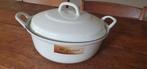 Vintage witte BK gietijzeren braadpan met deksel, Ophalen of Verzenden, Gebruikt, Gietijzer, Koekenpan of Braadpan