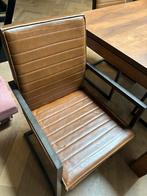 6 Cognac Eetkamerstoelen (PU leer) - Set, Huis en Inrichting, Ophalen, Gebruikt, Bruin, Leer