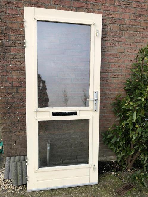 |Hardhouten voordeur| buitendeur| dubbelglas| 200 x 83|, Doe-het-zelf en Verbouw, Deuren en Horren, Gebruikt, Buitendeur, 200 tot 215 cm