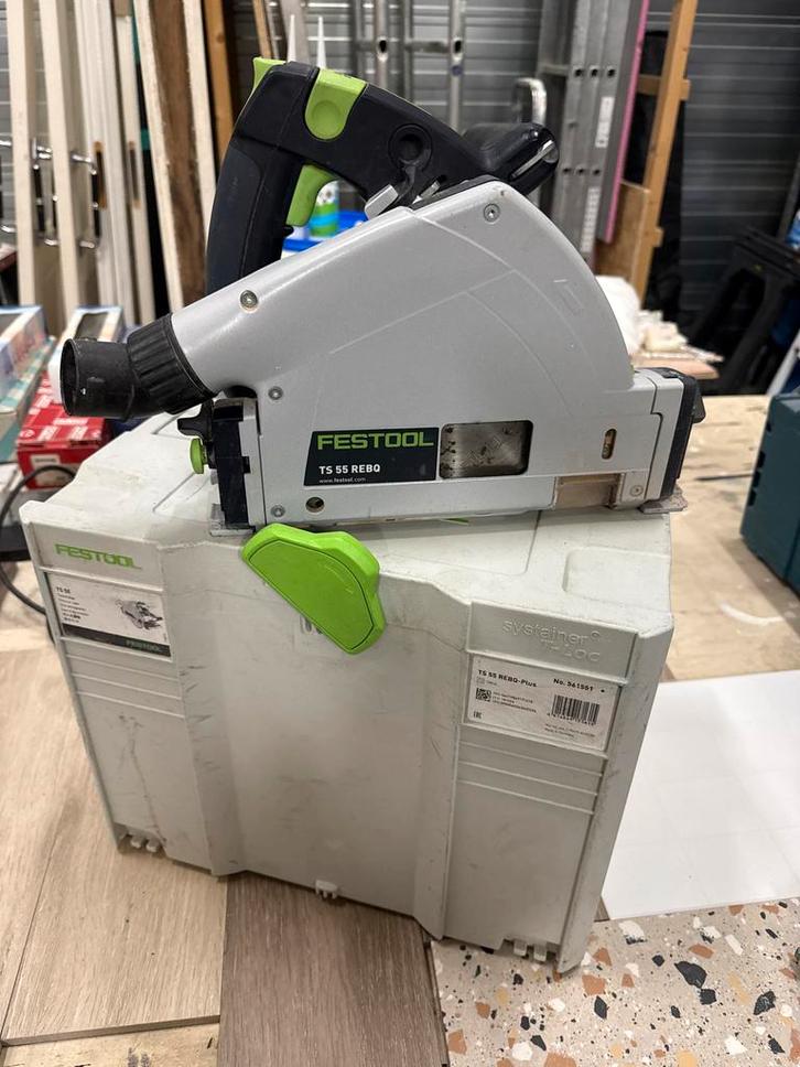 Festool TS 55 REBQ-Plus Invalcirkelzaag - incl 1geleider, Doe-het-zelf en Verbouw, Gereedschap | Zaagmachines, Zo goed als nieuw