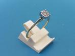 Gouden Diamonde bi-color damesring met briljant          G24, Gebruikt, Overige kleuren, ., Ophalen of Verzenden