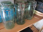 35.  Drie oude glazen potten, Ophalen, Gebruikt