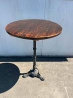 2 stuks Luxe Eikenhouten Sta tafels rond 80 cm, gietijzer, Antiek en Kunst, Ophalen