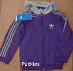 Maat 68 Paars/grijs Adidas hooded sweatvest NIEUW (10347) a, Kinderen en Baby's, Babykleding | Maat 68, Adidas, Nieuw, Ophalen of Verzenden