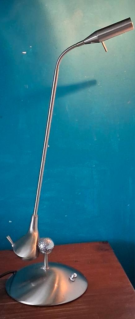 Tafellamp. Golfclub met bal. VanDeHeg. RVS. Ca '80., Huis en Inrichting, Lampen | Tafellampen, Zo goed als nieuw, 50 tot 75 cm