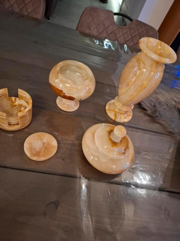 Onyx Decoratie Set, Huis en Inrichting, Woonaccessoires | Kandelaars en Kaarsen, Zo goed als nieuw, Kandelaar, Minder dan 25 cm