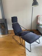 Ikea VILLSTAD fauteuil met poef, Ophalen, Gebruikt, 75 tot 100 cm, Metaal