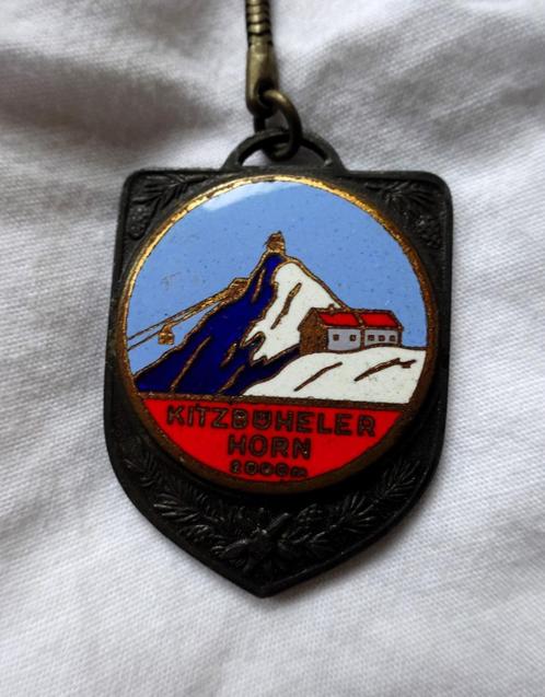 Vintage sleutelhanger Kitzbuheler Horn / St. Christophorus, Verzamelen, Sleutelhangers, Gebruikt, Stad of Land, Verzenden