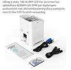 UKing 4x 108W LED Par zonder tas, Ophalen of Verzenden, Nieuw, Licht, Geluidgestuurd
