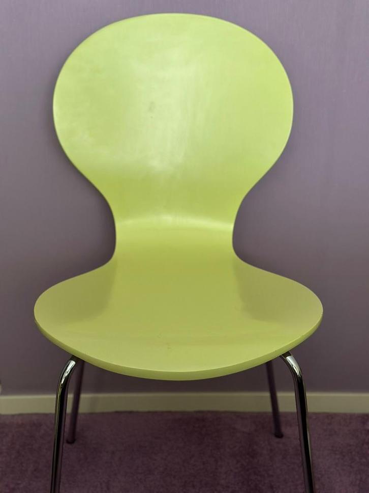 Groene Trendhopper stoel, Huis en Inrichting, Stoelen, Zo goed als nieuw, Eén, Hout, Metaal, Overige kleuren, Ophalen