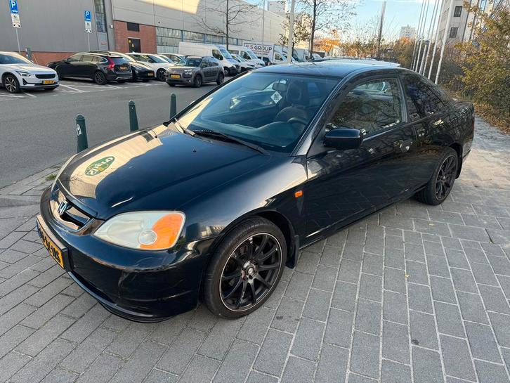 Honda Civic 1.7 I Coupe LS 2003 Zwart Airco, Auto's, Honda, Bedrijf, Benzine, C, Coupé, Handgeschakeld, Origineel Nederlands, Zwart