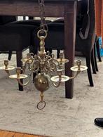 Antieke Koperen Kaarsenkroon - 40cm, Ophalen, Gebruikt, Metaal, Antiek
