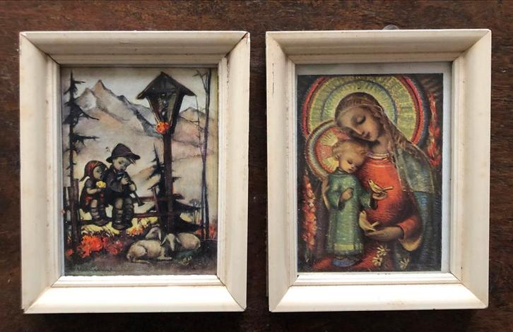 Twee Vintage Miniatuur Prentjes Hummel, Antiek en Kunst, Antiek | Religie, Ophalen of Verzenden