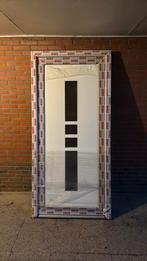 Mooie nieuwe kunstof voordeur/huisdeur met rvs klink, 80 tot 100 cm, Ophalen of Verzenden, 200 tot 215 cm, Buitendeur