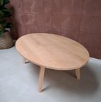 Nieuw! Handgemaakte massief eiken ovale salontafel, Huis en Inrichting, Tafels | Salontafels, Ophalen, 100 tot 150 cm, Eikenhout