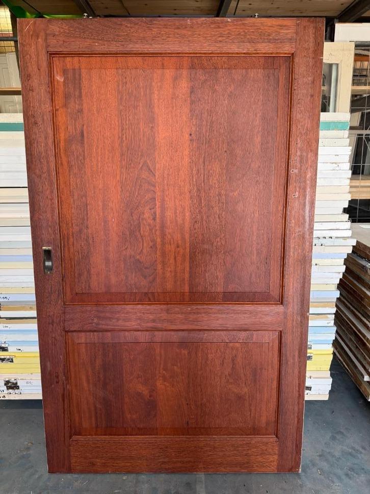 3 stuks hardhouten schuifdeur 201x122cm, Antiek en Kunst, Curiosa en Brocante, Ophalen