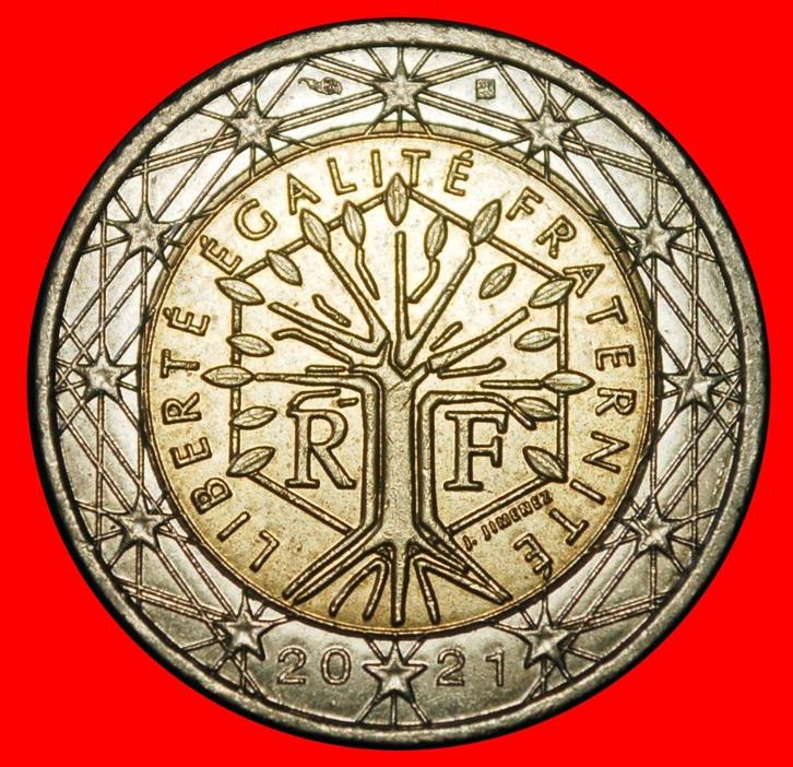 Ⰶ NON-PHALLIC 2007-2021: FRANCE 2 EUROS 2021 WORLD TREE!, Postzegels en Munten, Munten | Europa | Euromunten, Losse munt, 2 euro