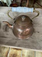 koperen theeketel met porseleinen handgreep, Ophalen of Verzenden, Koper