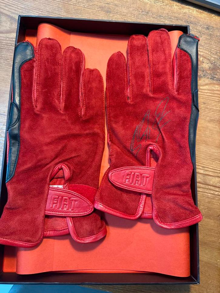 Fiat Bravo Handschoenen - Michael Schumacher Handtekening, Auto diversen, Autosport-onderdelen, Zo goed als nieuw, Ophalen