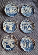 Set 6x Villeroy & Boch bordjes 11cm delfts blauw 1950 antiek, Antiek en Kunst, Antiek | Keramiek en Aardewerk, Ophalen of Verzenden