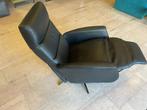 Luxe relaxfauteuil manueel leer zwart draaifauteuil, Huis en Inrichting, Fauteuils, Ophalen, Zwart leer relaxfauteuil, Nieuw, 75 tot 100 cm